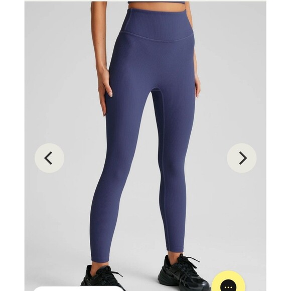Beyond Yoga Ribbed Leggings Heather blue Gray High Rise Size S - Picture 1 of 7